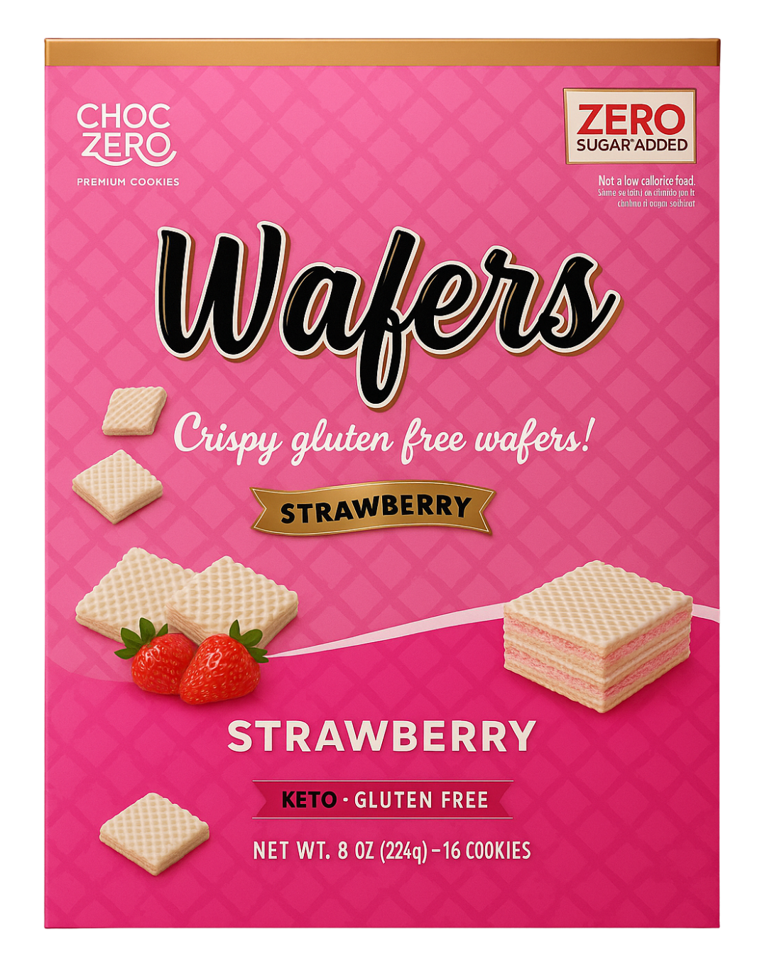 Wafers de fresa sin Azúcar
